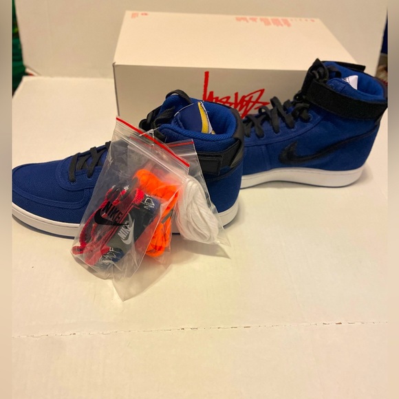 Stussy × Nike Vandal High "Deep Royal Blue" Size 9.5 - Picture 2 of 6
